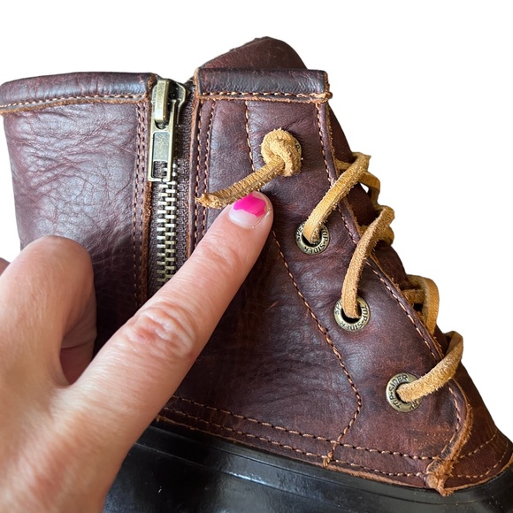 Women’s Sperry Brown Leather Upper Saltwater Duck Boots Size 8.5 - Picture 8 of 11
